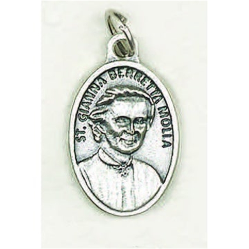 St. Gianna Beretta Molla Oxidized Oval Medal