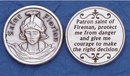 Saint Florian Fireman Prayer Coin