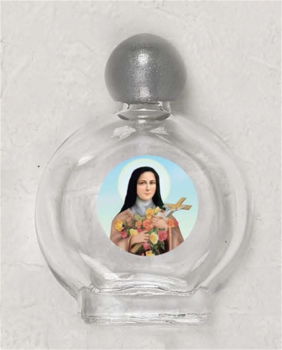 Saint Therese Glass Holy Water Bottle