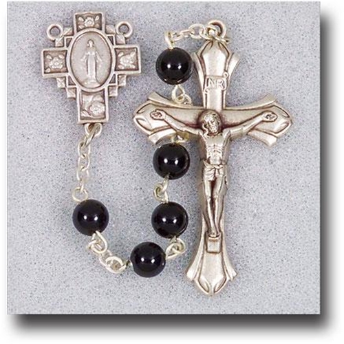 6 mm Genuine Gem Stone-Onyx Rosary