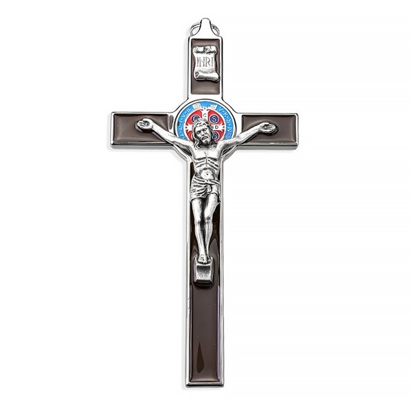 Enameled St. Benedict Crucifix - 8-Inch