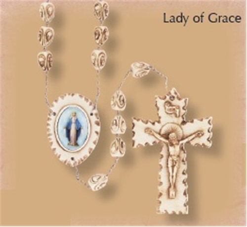 Our Lady of Grace Stoneware Wall Rosary
