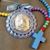 Blue Guardian Angel Crib Medal with Wooden Baby Rosary