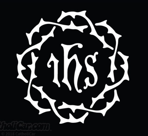 IHS Crown of Thorns Car Decal