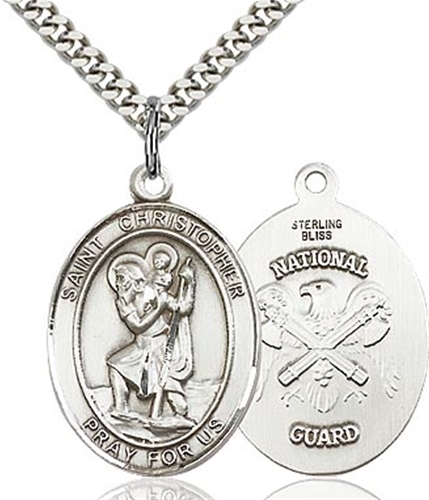 Oval National Guard St Christopher Medal