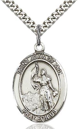 Joan of Arc Sterling Oval Medal - Engraveable