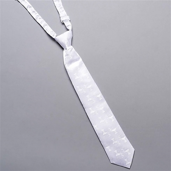 White First Communion Tie with Embroidered Chalice