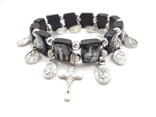 Devotional Charm Bracelet in Sepia