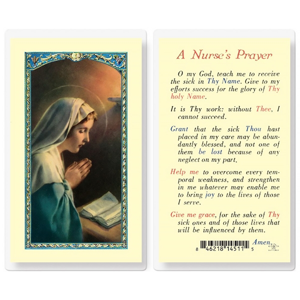 A Nurse&#39;s Prayer Laminated Prayer Card