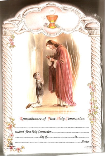 First Communion Certificate for Boys Christ