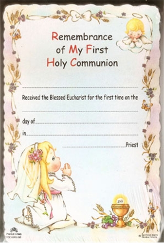 Precious Moments Girl Communion Card