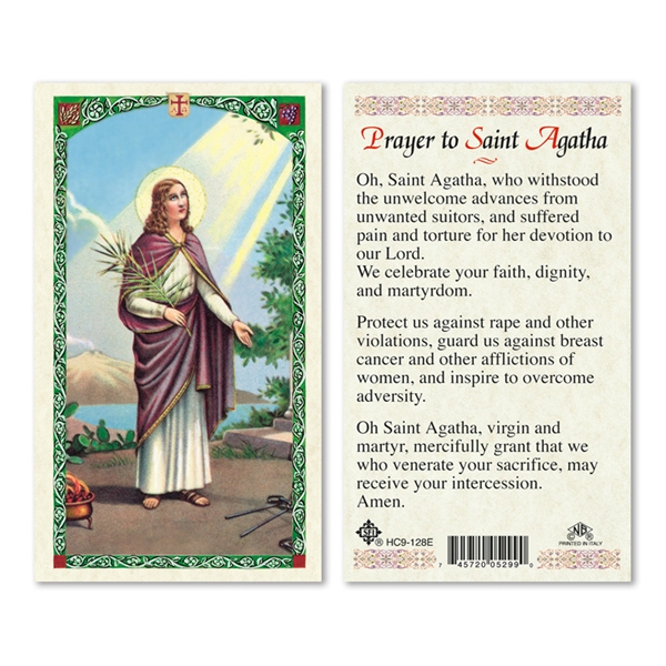 Saint Agatha Laminated Prayer Card