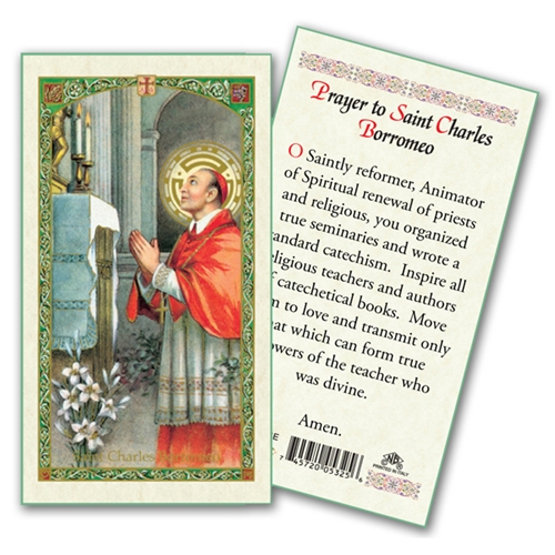 Saint Charles Borromeo Laminated Prayer Card