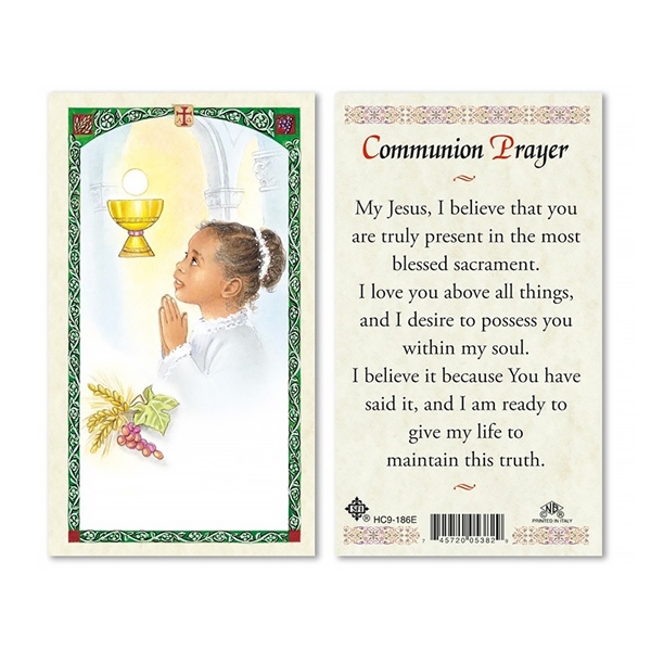 Girl&#39;s First Communion Laminated Prayer Card