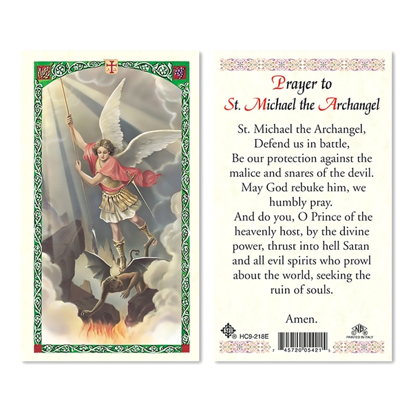 Saint Michael the Archangel Defend Us in Battle Laminated Prayer Card
