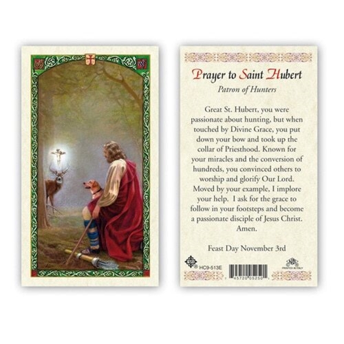 Prayer to Saint Hubert Laminated Prayer Card