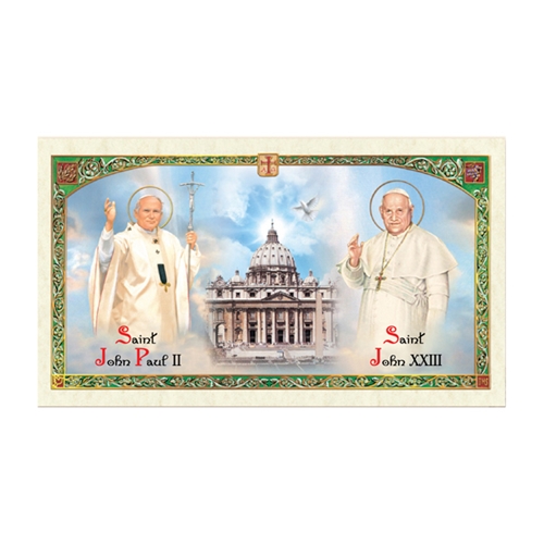Saint John XXIII and Saint John Paul II Laminated Prayer Card