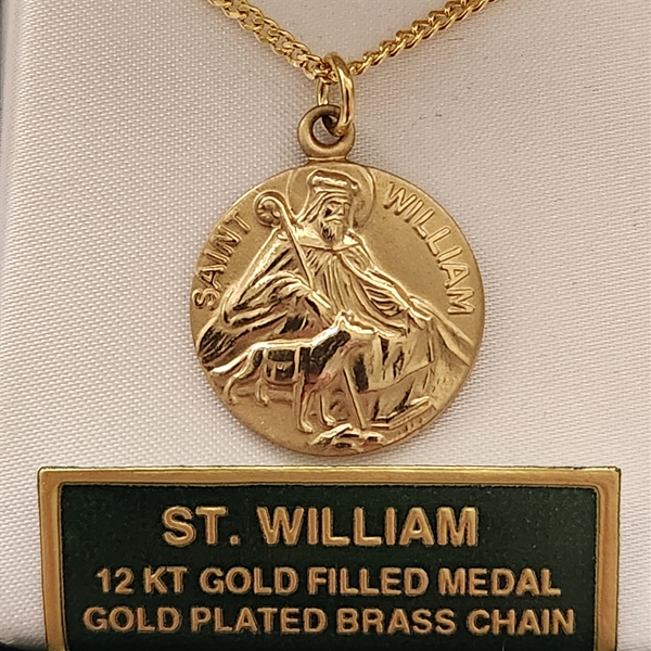 St William Gold Filled Medal with 18-Inch Chain