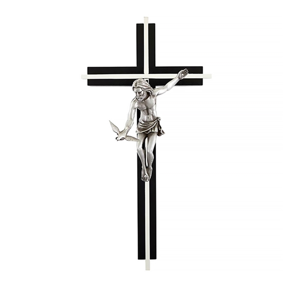 Black Inlayed Gift of the Spirit Crucifix - 10-Inch