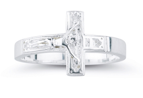 Sterling Silver Crucifix Ring - Sizes 5 - 8