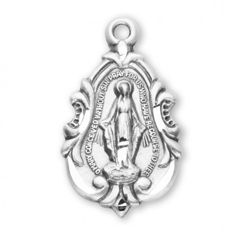 Sterling Silver Fancy Baroque Miraculous Medal
