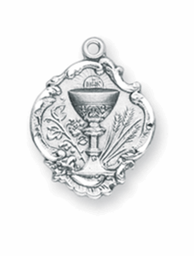 Sterling Vintage Communion Medal,18 Inches Chain , Boxed