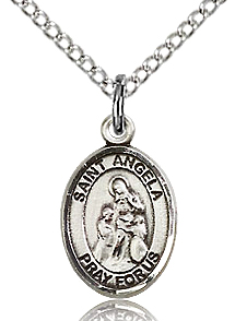 St Angela Small Sterling Silver Medal