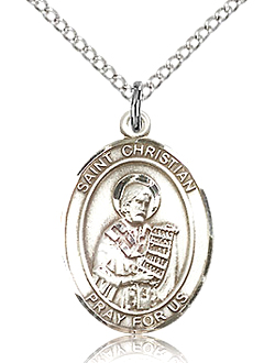 St Christian Sterling Silver 1 inch Medal