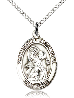 St Gabriel Archangel Sterling Silver Pendant