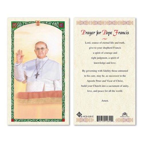 Pope Francis Laminated Prayer Card