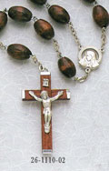 30-Inch Dark Brown Wood Family Rosary
