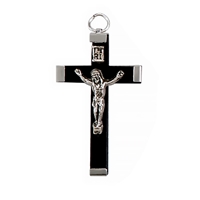 Italian Black Wood Crucifix - 1.75-Inch