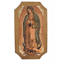 Our Lady of Guadalupe Florentine Plaque - 5 x 9-Inch
