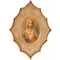 7.5 x 10 Inch Immaculate Heart of Mary Florentine Plaque