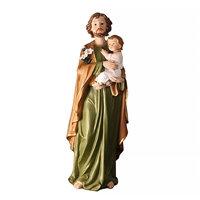 Saint Joseph Statue with Wooden Base - 5", 8", or 12"