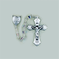 Silver Communion Crystal Rosary Clear