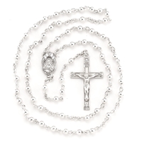 Communion Sterling Silver Bead Rosary