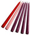10-inch Lenten Candle Set - 4 Purple, 1 Pink, 1 Red (Candles Only