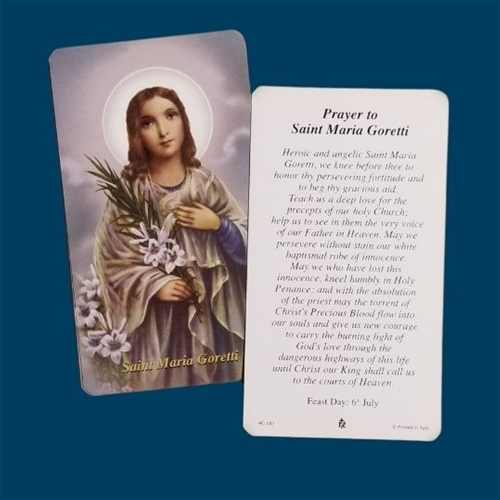St. Maria Goretti Paper Prayer Card - Pack of 100