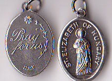St. Elizabeth of Hungary Oxidized Oval Medal