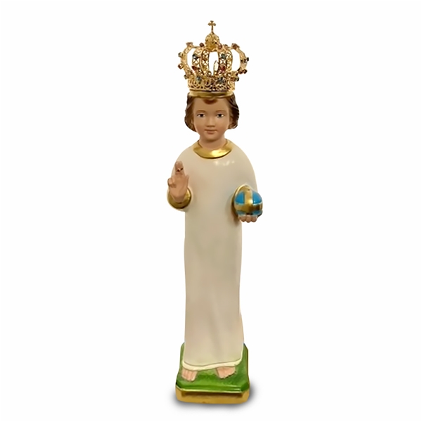Infant of Prague Statue with Gold Crown - 12-Inch