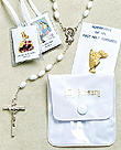 Communion Rosary Set White