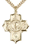 Gold Filled 5 Way Confirmation Pendant