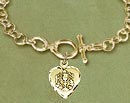 Gold Filled Toggle Heart Communion Bracelet