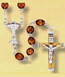 First Communion Wood Bead Rosary