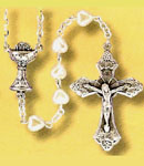 First Communion Pearl Heart Rosary