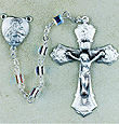 Silver Communion Crystal Rosary Clear
