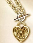 Gold Filled Toggle Communion Heart Pendant