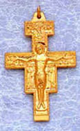 San Damiano Metal Crucifix - 2.75-Inch - Gold