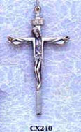 2 Inch Risen Christ Crucifix Silver Pendant